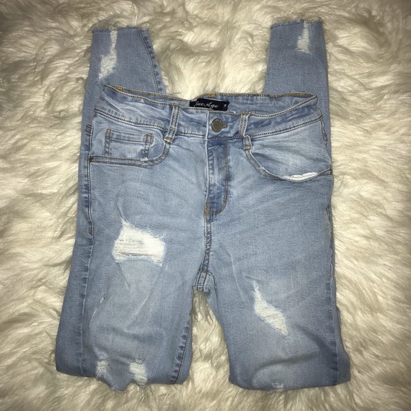 Fashion Nova Denim - Distressed light wash skinny jeans